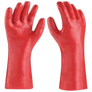 Guantes de PVC rojo 18 (antiácido)