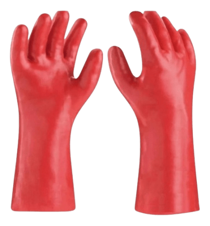 Guantes de PVC rojo 18 (antiácido)