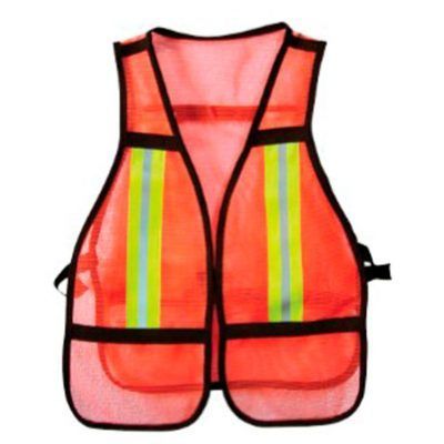 Chalecos de seguridad industrial con bandas reflectantes color naranja