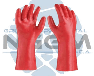 GUANTE DE PVC ROJO 14″ (ANTIÁCIDO)